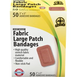  Large Fabric Patch Bandage 2" x 3", 50/Box - 1636538