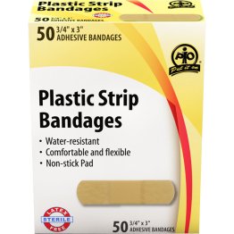  Plastic Strip Bandage 3/4" x 3", 50/Box - 1636535