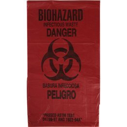 Bio-Hazard Bag Red 23" x 23", 100/Bag - 1636568