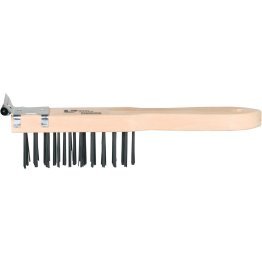  Straight Wood Handle with Scraper Scratch Brush - 83908
