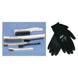  Scratch Brush Asst with Ninja HPT PVC Coated Gloves, Large - 1635670