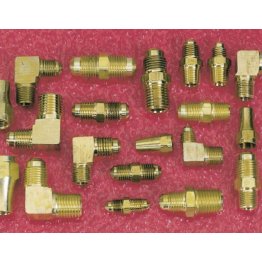  Brass SAE 45° Flare Fittings Assortment Kit 100Pcs - LP396BL